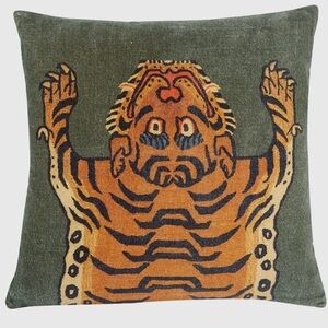 Tibetan Tiger Goose Down Filled Velvet Pillow